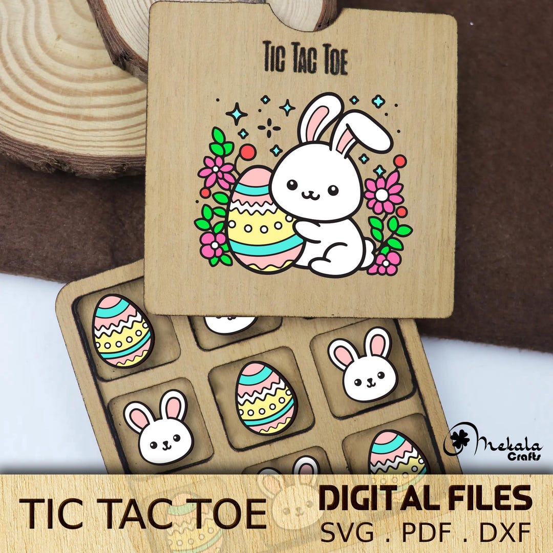 Bunny & Egg Tic Tac Toe Game: Laser Cut Files (SVG, PDF, DXF) - Etsy