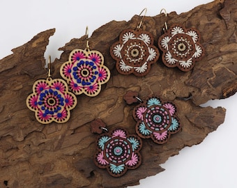 Embroidery Earring SVG File: Laser Cut Wood, Acrylic & Leather (Instructions Included) (Digital Download