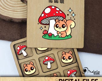 Mushroom Tic Tac Toe Game: Laser Cut Files (Digital Download)