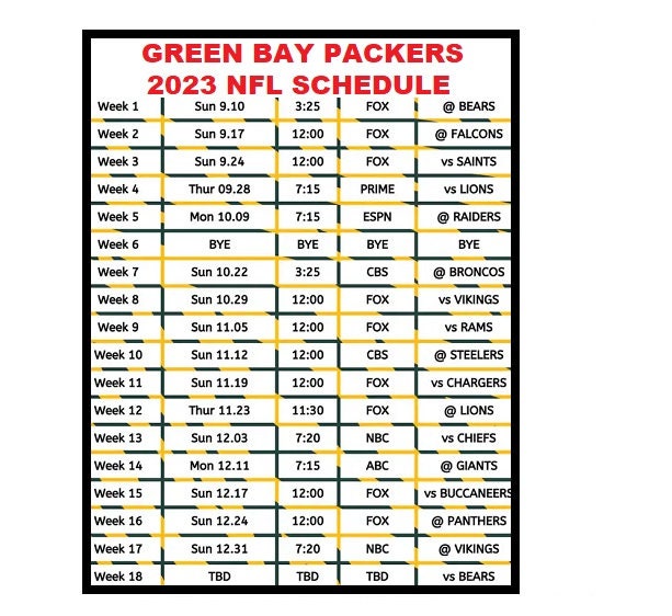 Elmer Schultz Headline Green Bay Packers Spielplan 2023