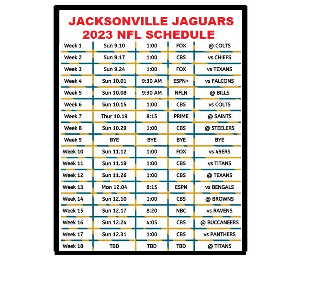 Jacksonville Jaguars 2024 Schedule Printable Noel Terrie jacksonville-jaguars-2024-schedule-printable-noel-terrie