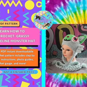 Crochet Pattern for Grassy Feline Monster Hat | PDF Download Only | image 3