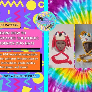 Paquete de patrones de ganchillo para los gorros del dúo Heroic Sidekick / Solo descargas en PDF /