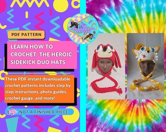 Crochet Pattern Bundle for The Heroic Sidekick Duo Hats | PDF Downloads Only |