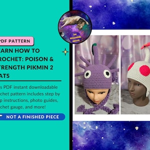 Pattern for Crochet Pikmin 2 Poison and Strength Type Pikmin Inspired Character Hat | PDF Download Only |