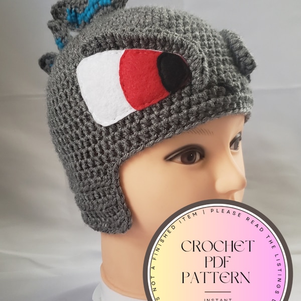 Pattern for Crochet Burning Godzilla inspired Character Hat | PDF Download Only |