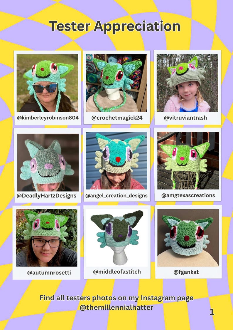 Crochet Pattern for Grassy Feline Monster Hat | PDF Download Only | image 5