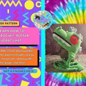 Crochet Pattern for Reptar Rugrats Hat | PDF Download Only |