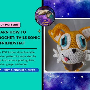 Pattern for Crochet Sonic the Hedgehog&#39;s Tails inspired Character Hat | PDF Download Only |