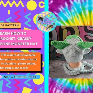 Crochet Pattern for Grassy Feline Monster Hat | PDF Download Only | image 4