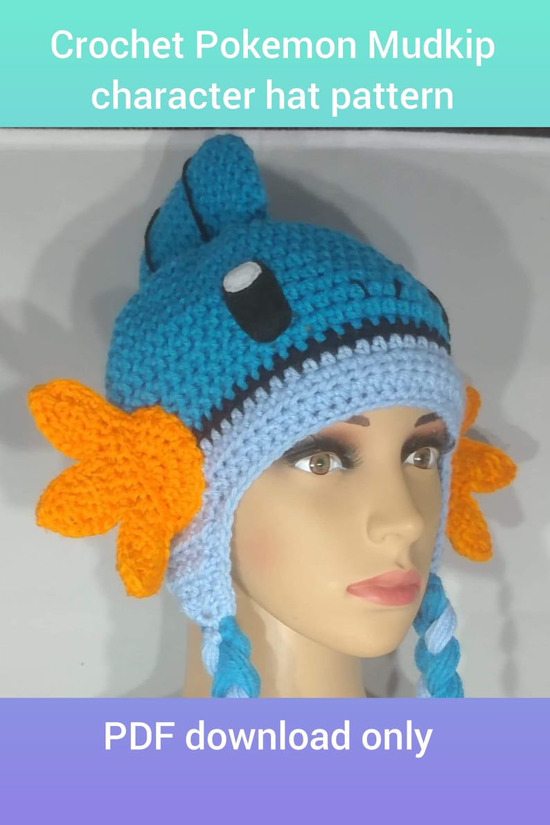 Pattern for Crochet Mudkip character pattern PDF on Max 51% OFF 1 year warranty hat Download