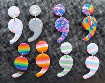 Semicolon mental health awareness pride pins