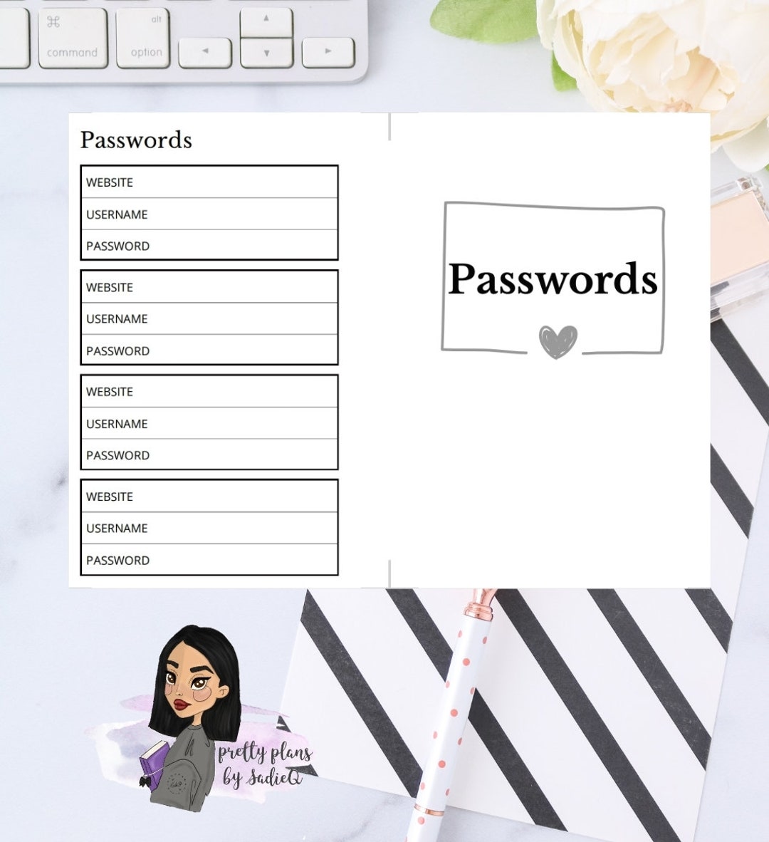 Pocket Rings Password Printable Password Minimal Pocket Rings Minimal ...