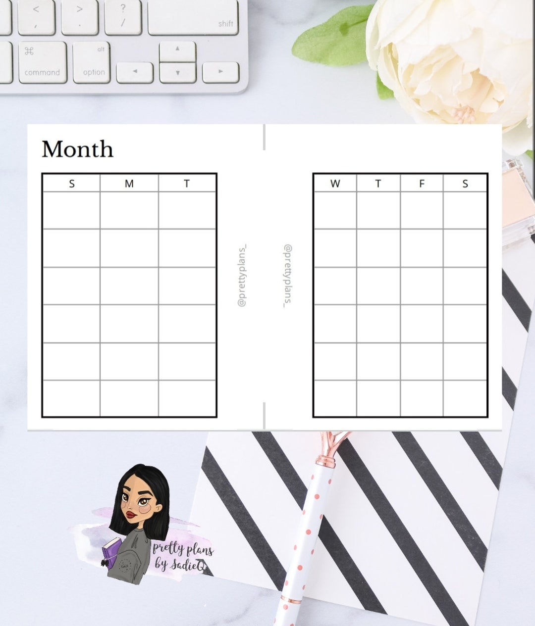 A9 Undated Monthly Insert A9 3 Ring Printable Insert A9 - Etsy UK