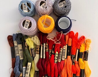 STUDIO CLEARANCE: Embroidery thread bundle; stitching threads; embroidery supplies; stitching supplies; hand stitching