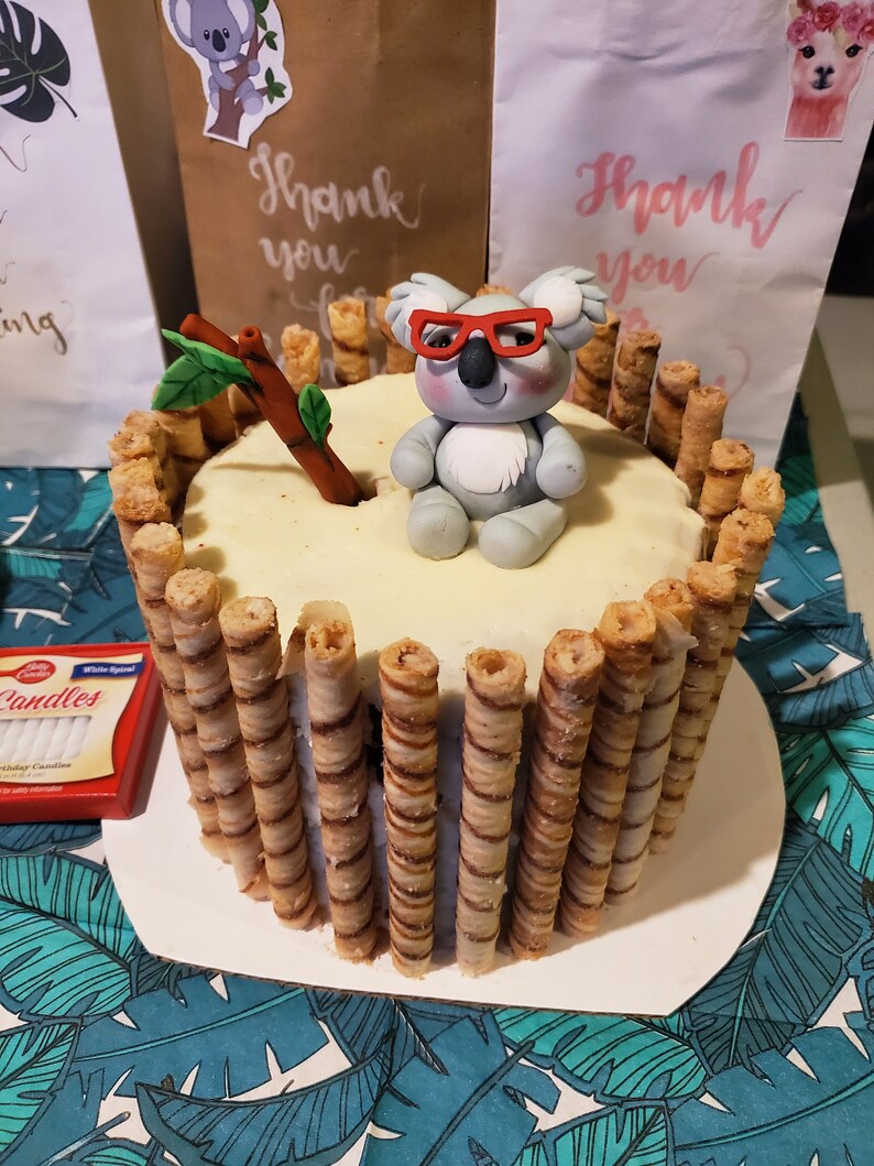 Fondant Koala Cake Topper/nerdy Koala/koala Birthday/girls Etsy