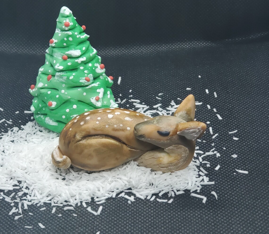 Fondant Baby Deer Cake Topper/winter Deer Cake/snow - Etsy Canada
