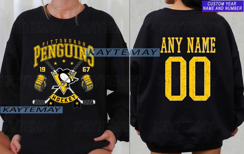 Vintage Pittsburgh Penguins Sweatshirt Sidney Crosby shirt Pittsburgh Hockey shirt Penguins Hockey Sweatshirt Evgeni Malkin shirt image 1