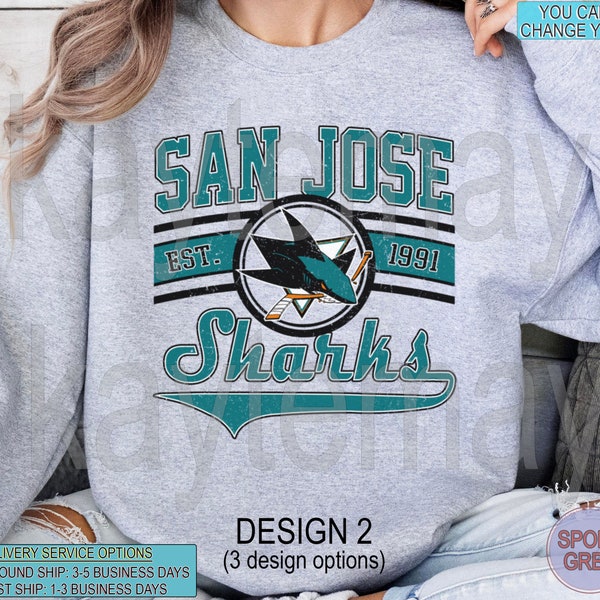 San Jose Sharks Sweatshirt | Vintage Sharks Hockey Sweatshirt | Retro San Jose T-shirt | San Jose Sharks Hockey Crewneck