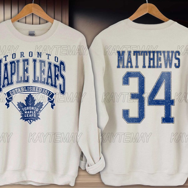 sweat-shirt vintage des Maple Leafs de Toronto | Chemise Auston Matthews | Chemise de fan de hockey de Toronto | Sweat-shirt Maple Leafs | La chemise Simon Benoit