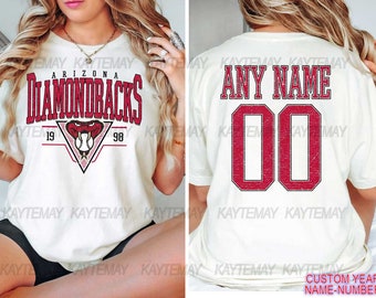 Custom Arizona Baseball Tee, Arizona Diamondbacks Tee, Arizona baseball shirt, Custom Baseball Shirt, Personalized Baseball Number