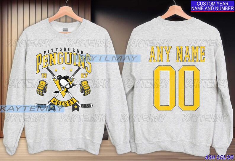 Vintage Pittsburgh Penguins Sweatshirt Sidney Crosby shirt Pittsburgh Hockey shirt Penguins Hockey Sweatshirt Evgeni Malkin shirt image 3