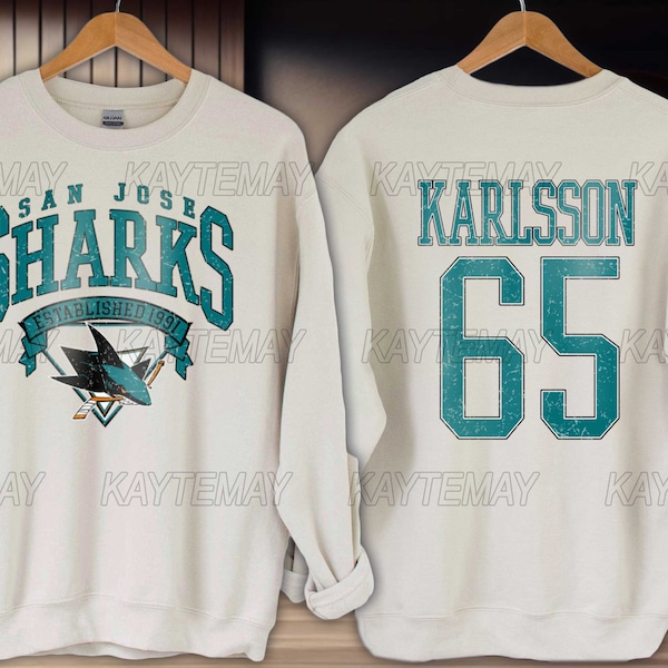 Vintage San Jose Sharks Sweatshirt | Logan Couture shirt | San Jose Hockey Fan shirt | Sharks Hockey Sweatshirt | William Eklund shirt