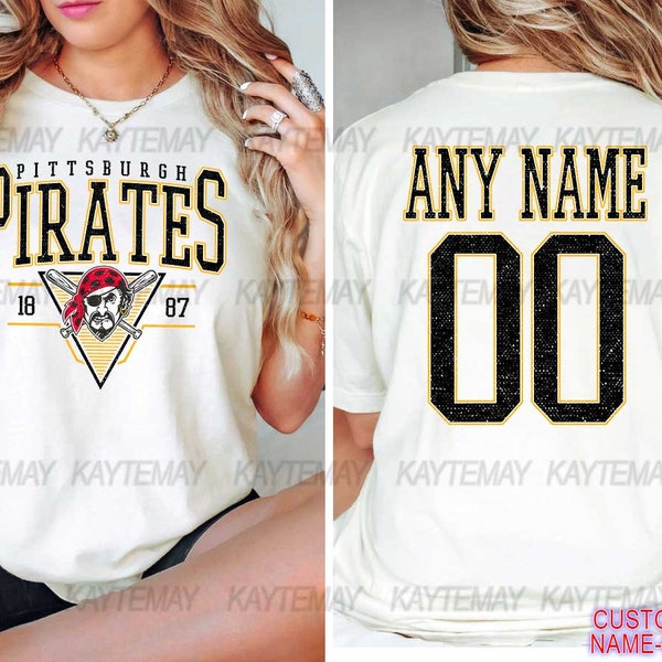 Custom Pittsburgh Baseball Tee, Pittsburgh Pirates  Tee, Pittsburgh baseball shirt, Custom Baseball Shirt, Personalized Baseball Number