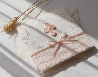 handmade christening invite baptism burlap invite quilling etsy