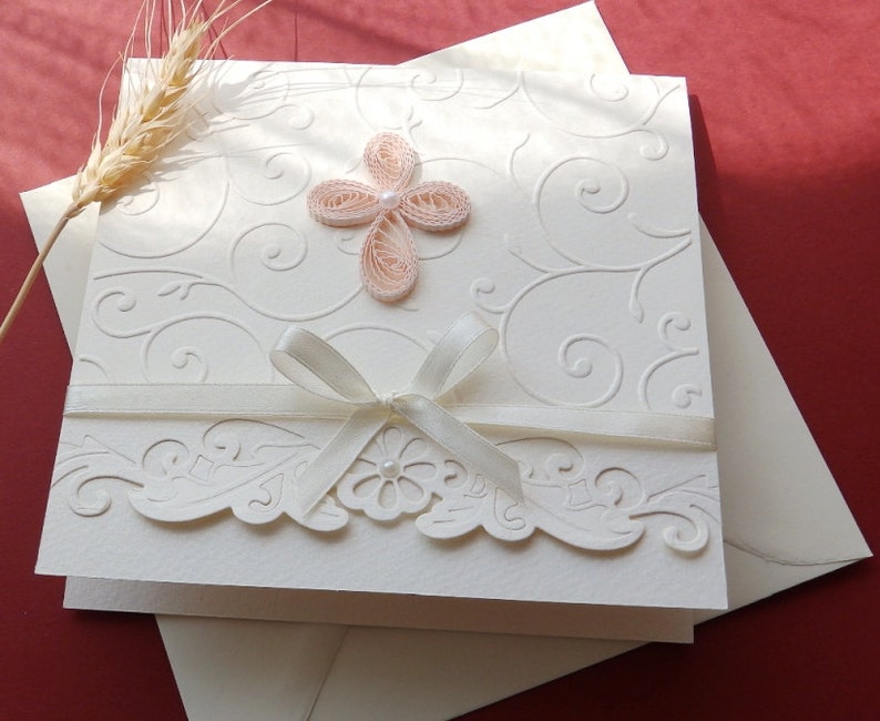 Christening Handmade Invitation Unique Baptism Etsy