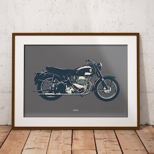 Classic British Ariel Square Four Motorcyle - Poster Print