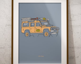 Land Rover Defender Camel Trophy Print