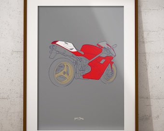 1990's Italian V Twin Superbike - Poster Print