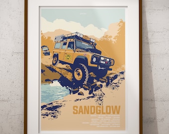 Sandglow - Land Rover Defender Camel Trophy Poster