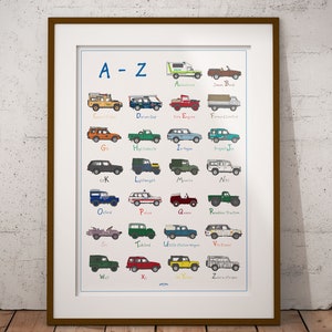 Land Rover Alphabet Poster Print