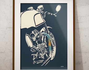 British Cafe Racer Engine - Poster Print