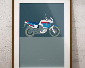 1980's Japanese Adventure Motorcyle - Poster Print