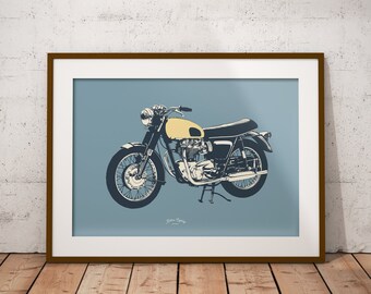 Classic British Motorcyle - Cafe Racer Poster Print