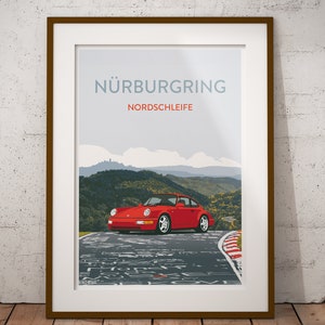 Nurburgring Nordschleife - featuring Porsche 911 964 RS - Poster Print