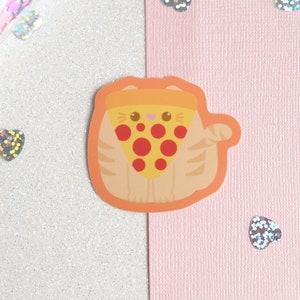 Pepperoni - Autocollant Chat Pizza avec pepperoni pour décorer votre ordinateur portable ou notebook  - Whiskered Wonders Collection