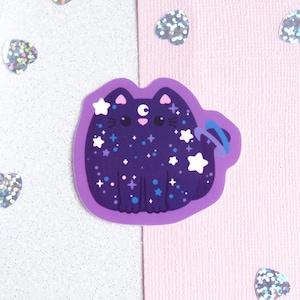 Stardust - Autocollant Chat Galaxie avec étoiles pour décorer votre ordinateur portable ou bujo  - Whiskered Wonders Collection