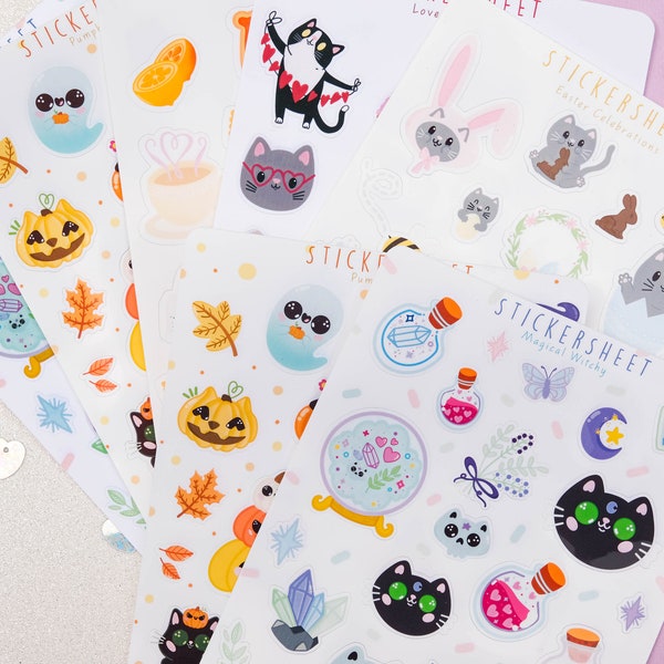Oopsie Bag - Set of Multiple Stickersheet - Surprise Sticker sheet Bag of Imperfect Cute Stickers sheet