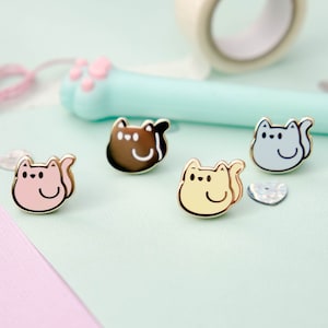 Mini Pin Hard Enamel Cute Cat Pastel Colors Board Filler perfect gift for cat lover