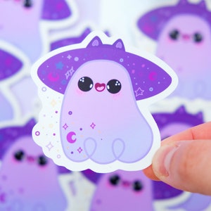 Cute Kitty Ghost Sticker - Cute Halloween sticker - Bullet Journal stickers -  Sticker Cat Ghost