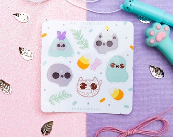 Mini Sticker sheet Kawaii Spooky Season - Sticker Sheet Cute Skull - Planner Stickers - Set of Sticker for Bullet Journal