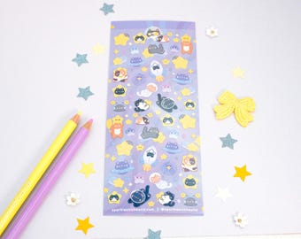 Space Cat Glitter Deco Sticker Sheet