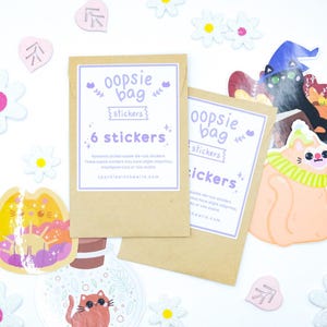 Oopsie Bag - Set of Multiple Sticker - Surprise Sticker Bag of Imperfect Cute Stickers