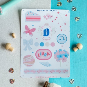 Feuille de stickers pour les Balances passionnés d'astrologie - Ajoutez une touche personnelle à vos objets préférés avec ces stickers