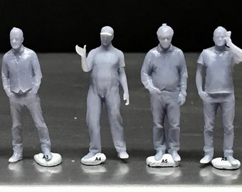 1:64 Scale Miniature People - Resin / unpainted - great for Dioramas / Hot Wheels - Made in the USA GROUP 38 - Miniature Figures