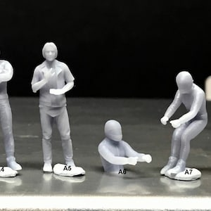 1:64 Scale Miniature People - Resin / unpainted - great for Dioramas  - Made in the USA GROUP 34- Miniature Figures